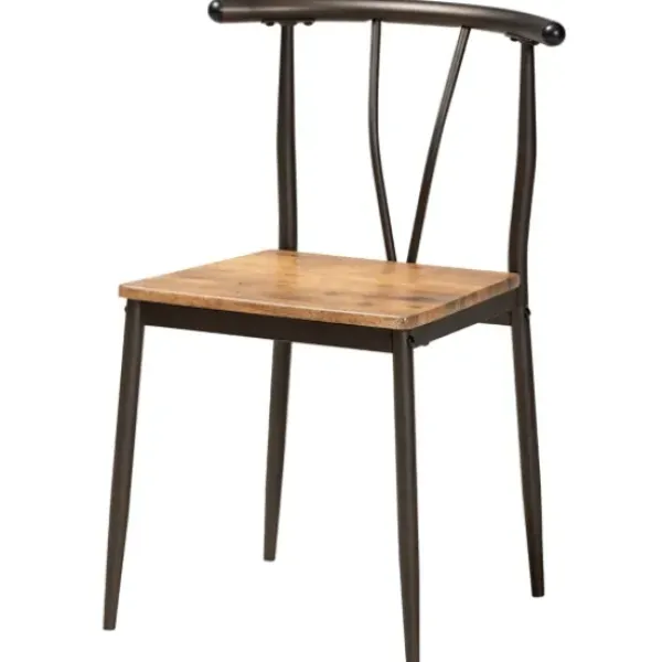 Dining Tables-Kirkland's Home Natural Wood And Metal 5-Pc. Dining Set Brown/Black