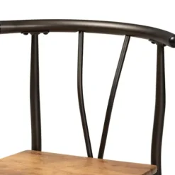 Dining Tables-Kirkland's Home Natural Wood And Metal 5-Pc. Dining Set Brown/Black