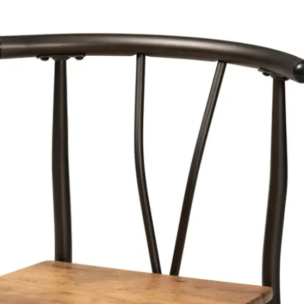 Dining Tables-Kirkland's Home Natural Wood And Metal 5-Pc. Dining Set Brown/Black