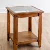 Accent & End Tables-Kirkland's Home Natural Wood And Metal Window Accent Table Brown