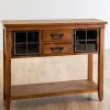 Console Tables-Kirkland's Home Natural Wood And Metal Window Console Table Brown