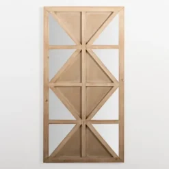 Wall Plaques-Kirkland's Home Natural Wood And Mirror Diamond Wall Plaque Brown