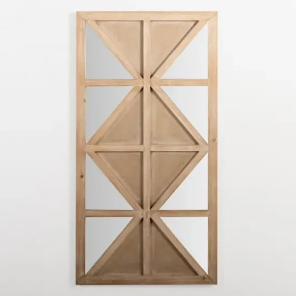 Wall Plaques-Kirkland's Home Natural Wood And Mirror Diamond Wall Plaque Brown