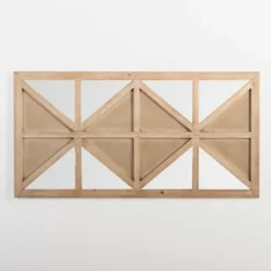 Wall Plaques-Kirkland's Home Natural Wood And Mirror Diamond Wall Plaque Brown