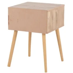 Accent & End Tables-Kirkland's Home Natural Wood And Rat Drawer Accent Table Tan