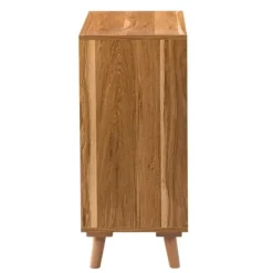 Cabinets & Sideboards-Kirkland's Home Natural Wood And Rattan 2-Door Cabinet Brown