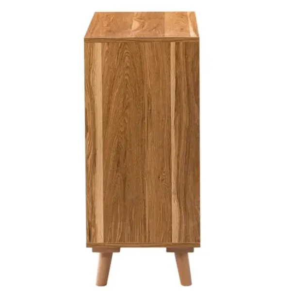 Cabinets & Sideboards-Kirkland's Home Natural Wood And Rattan 2-Door Cabinet Brown