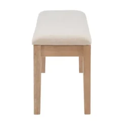 Benches & Ottomans-Kirkland's Home Natural Wood And Upholstered Seat Bench Tan
