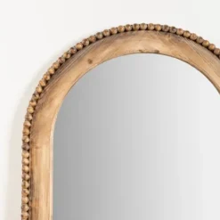 Decorative Mirrors-Kirkland's Home Natural Wood Beaded Arch Leaner Mirror