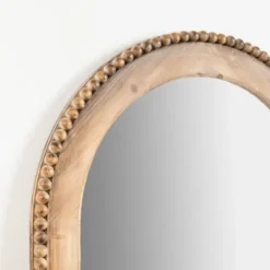 Decorative Mirrors-Kirkland's Home Natural Wood Beaded Arch Leaner Mirror