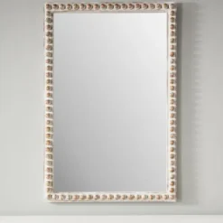 Decorative Mirrors-Kirkland's Home Natural Wood Beaded Frame Mirror