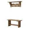 Entryway Furniture-Kirkland's Home Natural Wood Bench And Hooks 2-Pc. Hall Tree Set