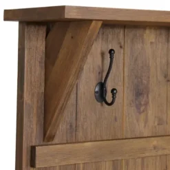 Entryway Furniture-Kirkland's Home Natural Wood Bench And Hooks 2-Pc. Hall Tree Set