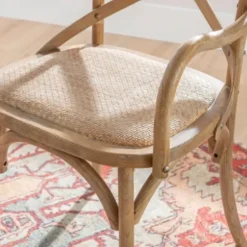 Accent Chairs-Kirkland's Home Natural Wood Cane Seat Accent Chair Tan