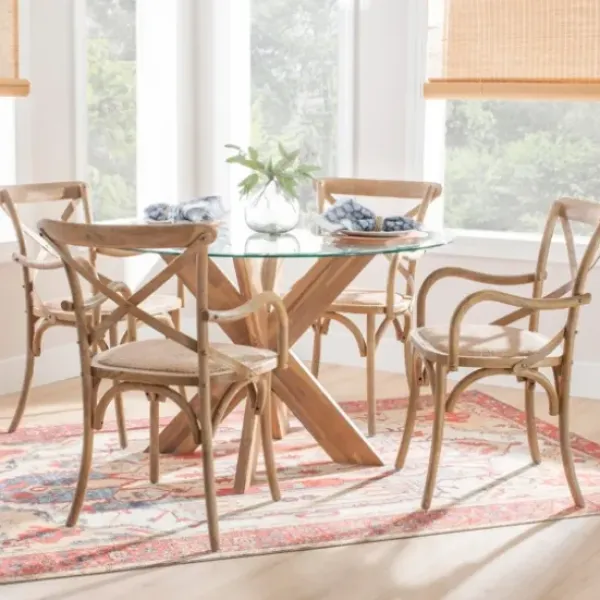 Accent Chairs-Kirkland's Home Natural Wood Cane Seat Accent Chair Tan