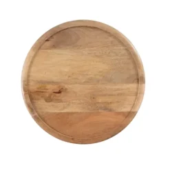 Accent & End Tables-Kirkland's Home Natural Wood Carved Diamonds Accent Table Tan