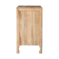 Cabinets & Sideboards-Kirkland's Home Natural Wood Carved Medallion Cabinet Tan