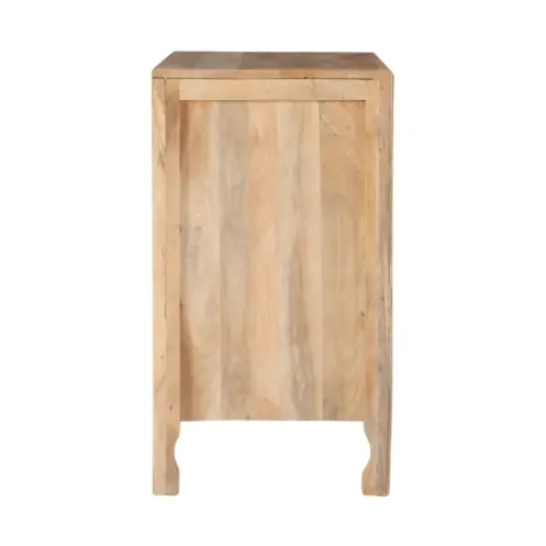 Cabinets & Sideboards-Kirkland's Home Natural Wood Carved Medallion Cabinet Tan
