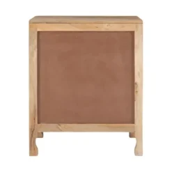 Cabinets & Sideboards-Kirkland's Home Natural Wood Carved Medallion Cabinet Tan