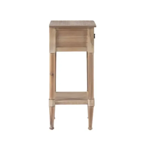 Accent & End Tables-Kirkland's Home Natural Wood Coastal Compact Accent Table Tan
