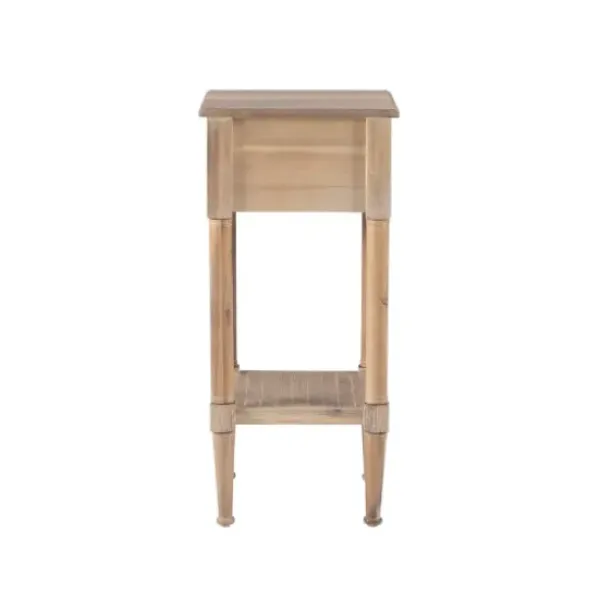 Accent & End Tables-Kirkland's Home Natural Wood Coastal Compact Accent Table Tan