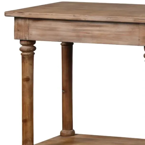 Console Tables-Kirkland's Home Natural Wood Console With Shelf Tan