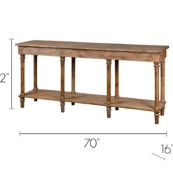 Console Tables-Kirkland's Home Natural Wood Console With Shelf Tan