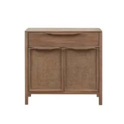 Cabinets & Sideboards-Kirkland's Home Natural Wood 2-Door Cane Webbing Chest Tan