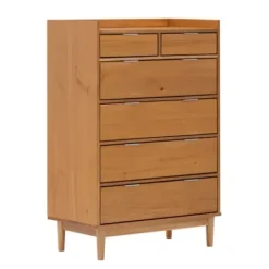 Dressers & Chests-Kirkland's Home Natural Wood 6-Drawer Simple Dresser Tan