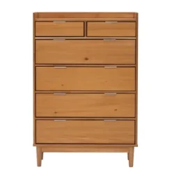 Dressers & Chests-Kirkland's Home Natural Wood 6-Drawer Simple Dresser Tan