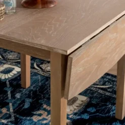 Dining Tables-Kirkland's Home Natural Wood Drop Leaf Dining Table Tan