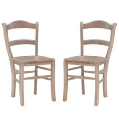 Dining Chairs-Kirkland's Home Natural Wood Farmhouse Dining Chairs, Set Of 2 Tan