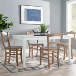 Dining Chairs-Kirkland's Home Natural Wood Farmhouse Dining Chairs, Set Of 2 Tan