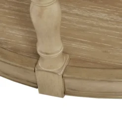 Coffee Tables-Kirkland's Home Natural Wood Finish Turned Leg Round Coffee Table