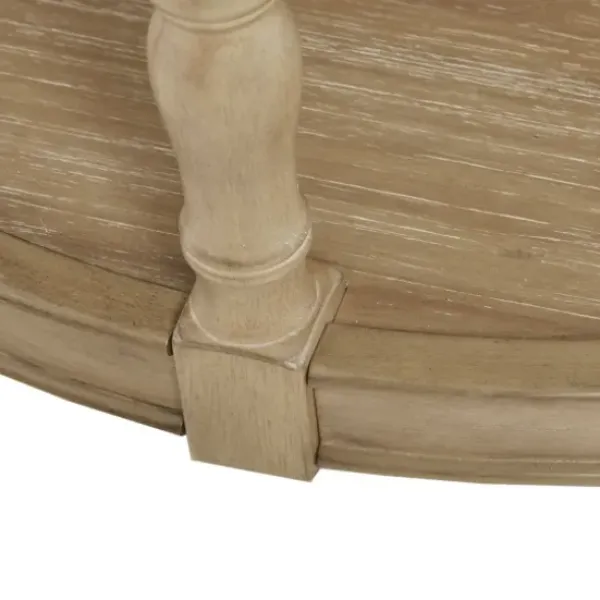 Coffee Tables-Kirkland's Home Natural Wood Finish Turned Leg Round Coffee Table