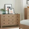 Dressers & Chests-Kirkland's Home Natural Wood Grain 6-Drawer Dresser Tan