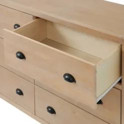 Dressers & Chests-Kirkland's Home Natural Wood Grain 6-Drawer Dresser Tan