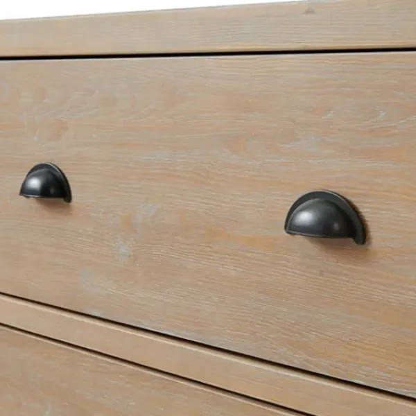 Dressers & Chests-Kirkland's Home Natural Wood Grain 6-Drawer Dresser Tan
