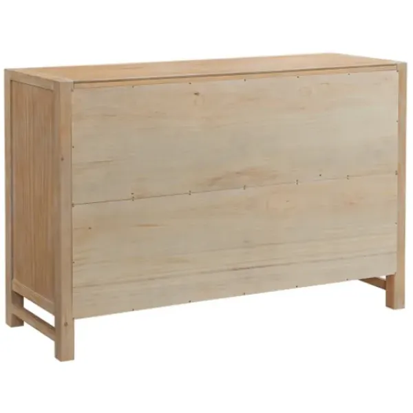 Dressers & Chests-Kirkland's Home Natural Wood Grain 6-Drawer Dresser Tan