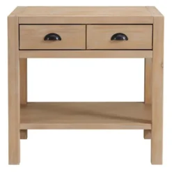 Nightstands-Kirkland's Home Natural Wood Grain Open Shelf Nights D Tan