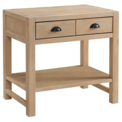 Nightstands-Kirkland's Home Natural Wood Grain Open Shelf Nights D Tan