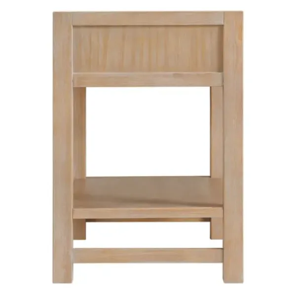 Nightstands-Kirkland's Home Natural Wood Grain Open Shelf Nights D Tan