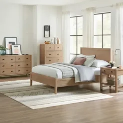 Nightstands-Kirkland's Home Natural Wood Grain Open Shelf Nights D Tan