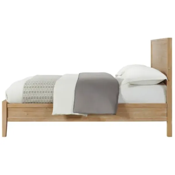 Beds & Headboards-Kirkland's Home Natural Wood Grain Panel Queen Bed Tan