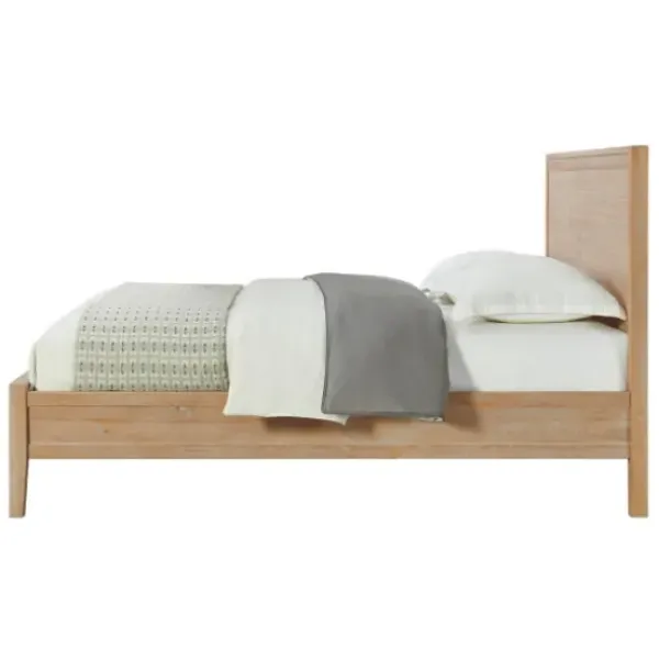 Beds & Headboards-Kirkland's Home Natural Wood Grain Panel King Bed Tan