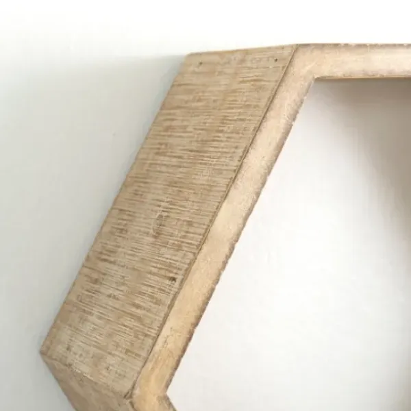 Shelves-Kirkland's Home Natural Wood Hexagon Nesting Shelves, Set Of 3 Tan