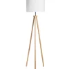 Floor Lamps-Kirkland's Home Natural Wood Modern Tripod Floor Lamp White