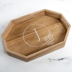 Decorative Trays-Kirkland's Home Natural Wood Monogram A Decorative Tray