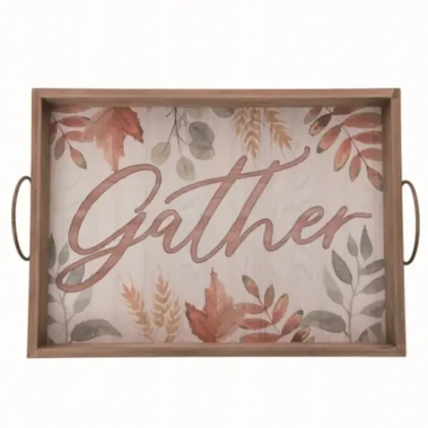 Decorative Trays-Kirkland's Home Natural Wood Monogram K Decorative Tray