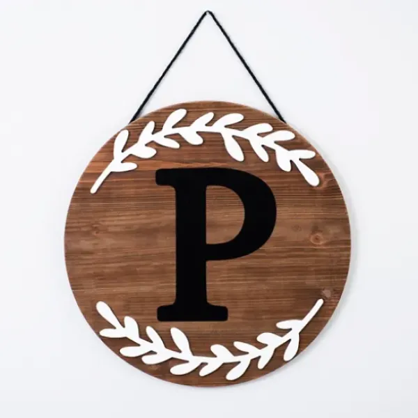 Monogram Wall Decor-Kirkland's Home Natural Wood Monogram P Wall Plaque